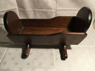 Vintage Wooden Baby Doll Crib Cradle 16in Long X 6in Wide X 10in High