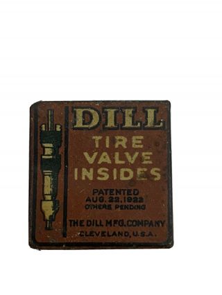 Rare Vintage Auto Car Tin Dill Tire Valve Insides Cleveland Usa American 1922