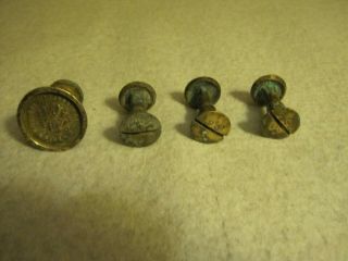 Vintage Antique C.  Atkins & Co.  Hand Saw Brass Bolts For Handle With Name Logo