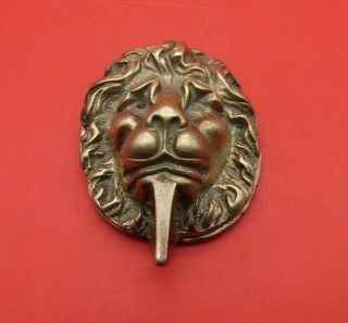 Antique Vintage Solid Brass Complete Lions Head House Door Key Lock Cover Yale