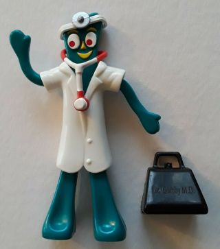 Vintage Gumby Doctor Action Figure 1996 Rare Superflex Incredible Adventures