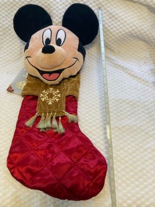Rare Disney Parks Mickey Mouse Plush Christmas Holiday Stocking
