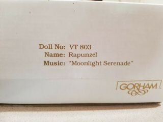 Gorham Rapunzel Porcelain Musical Doll 1988 16 
