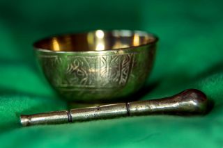 Vintage Small Brass Mortar And Pestle,  Middle Eastern,  1900 - 1910