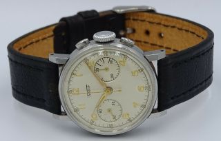 VERY RARE VINTAGE STEEL TISSOT CHRONOGRAPH cal.  13TL 28.  9 PERFECT DIAL 2