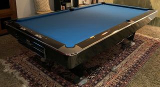 Brunswick Gold Crown 3 Pool Table " Black Crown " Rare 9 Foot Grand Piano Finish