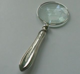 William Yates Hallmarked Sterling Silver Handle Magnifying Glass Sheffield 1918