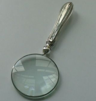 William Yates Hallmarked Sterling Silver Handle Magnifying Glass Sheffield 1918 2