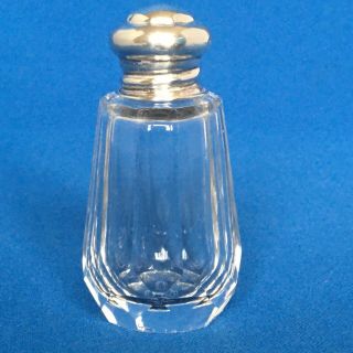 1920 Solid Silver Topped Cut Glass Perfume Bottle With Stopper