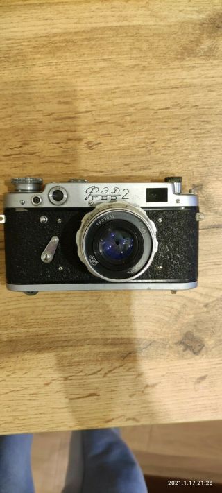 Rare Blue Festival Fed - 2 Ussr Rangefinder Film Camera W/s Lens Industar - 26m Exc