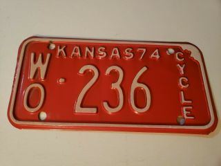 Mc 1974 Kansas Ks License Plate Tag Wo 236 Antique Vintage