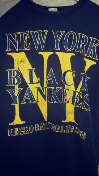 Rare Vintage Negro League Ny Black Yankees Baseball T - Shirt Size Xl