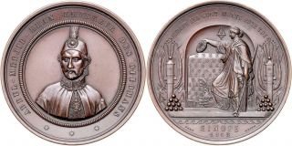 Ottoman - Turkey,  Sultan Abdul Mejid Sinope Battle Copper Medal 1853 Top,  Rare