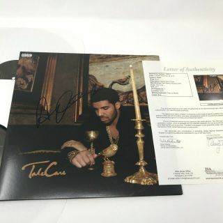 Drake Autograph Signed Authentic Take Care Album Full Vinyl Ovo,  6 Rare Jsa Loa