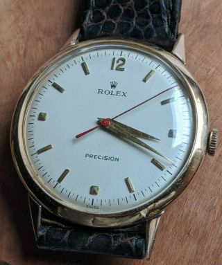 Rare Rolex Precision Chronometer Ref.  4357 Stainless Steel & Gold Oversize 35mm