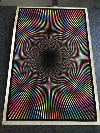Vintage Cosmic Fantasy Black Light Poster Psychedelic Illusion