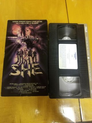 Vhs: She (1984) Sandahl Bergman: Lightning Video Rare Post - Apocalyptic Horror
