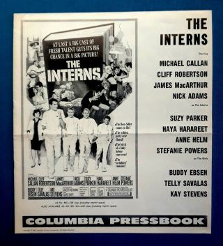 The Interns Rare 1962 Huge Pressbook Telly Savalas James Macarthur Hawaii Five - O