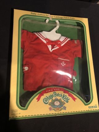 Vintage 1983 Cabbage Patch Kids Baby Clothes Red Sailor Outfit Coleco