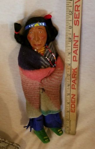 Vintage Antique Minnetonka Indian Chief Doll.  Box.  12 Inches. 2