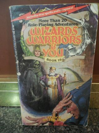 Rare 1986 Wizards Warriors & You 16 Attack On The King Rpg Paper Softback Book