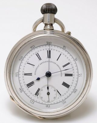 Rare Antique Silver First Longines Chronograph Pocket Watch - Chester 1880