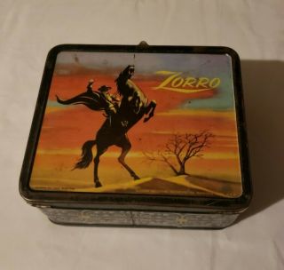 1958 Zorro Metal Lunchbox Great Deal Rare