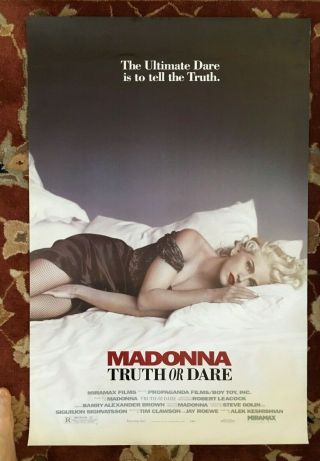 Madonna Truth Or Dare Rare Movie Poster From 1991