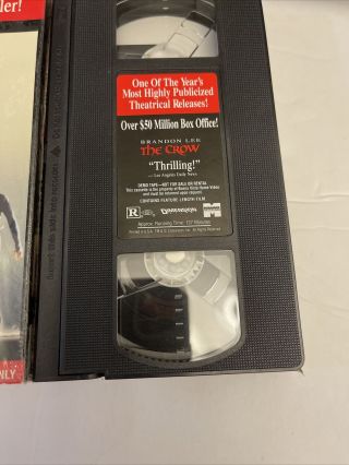 The Crow DEMO TAPE (VHS,  1994) RARE Full Length Screener Video Retailers HORROR 2