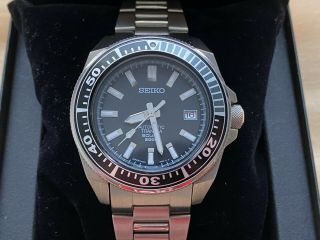 Very Rare Seiko Prospex Diver Black Samurai Titanium Watch Sbda001 Box & Paper