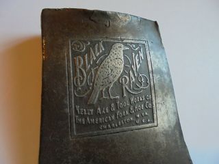 Rare Vintage Embossed Black Raven Kelly Axe & Tool True Temper Axe Head