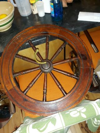 Wheel For Spinning Wheel Antique Walnut Brass More Picture To Come