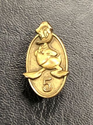 Rare Vintage Disney Donald Duck Employee 5 Year Collector Pin Disneyland Cast