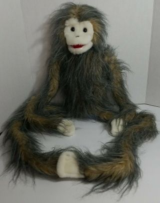 Rare Vintage Hairy Gibbons Monkey Hand Puppet Missing Metal Rod 1994 Collectible