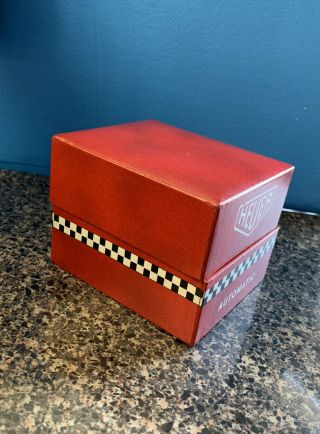 Vintage Heuer Autavia Red Checkered Automatic Box Rare 2