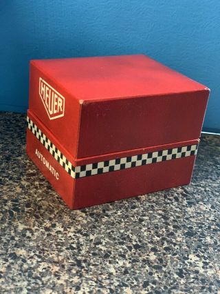 Vintage Heuer Autavia Red Checkered Automatic Box Rare 4