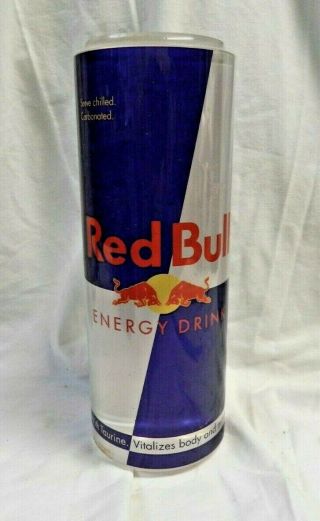 Red Bull Advertising Solid Acrylic Back Bar Lit Glow Display,  Man Cave,  RARE 2