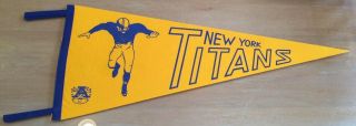York Titans AFL RARE Yellow Pennant 1960 - 62 American Football League NY Jets 4