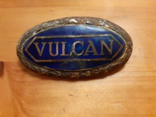 Very Rare Pre War Vintage Vulcan Enamel Radiator Grill Car Badge Emblem