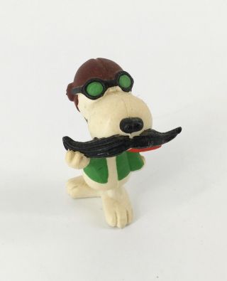 Vintage Peanuts Snoopy Red Baron Pilot Toy Figure United Feature Rare