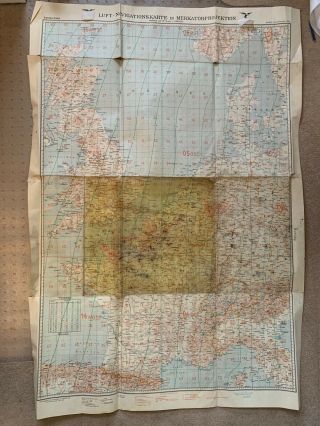 Rare Ww2 German Luftwaffe Named Pilots Map 1942 Dated - Map Of Normandy Retreat