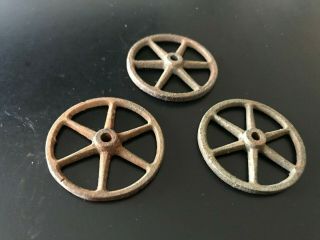 Antique Toy 1 - 1/2 " Cast Iron Wagon Wheels