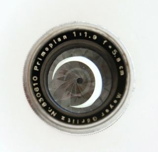 Meyer - Optik Gorlitz Primoplan 5.  8cm f/1.  9 Lens Exakta Prewar Heavy Chrome Rare 3