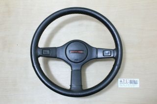 Rare Jdm Nissan Skyline R31 Gts Oem Black Leather Steering Wheel Horn Button