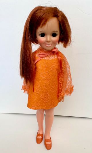 Vintage Crissy Doll Orange Lace Dress