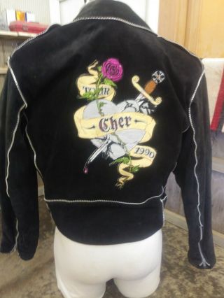 Rare Cher " Heart Of Stone " 1990 Black Suede Tour Jacket