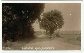 Antique Real Photo Postcard.  Southend Road,  Rochford.  Essex