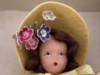RARE 1940s Nancy Ann Storybook Bisque Doll 5” Gold Wrist Band Pink Box 2