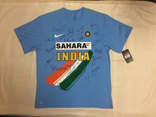 India Test Cricket Tour Australia 2007 2008 Signed Nike Team T Shirt Rare