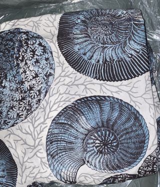Rare Pottery Barn Coral Shell Beach Conch Shells Duvet Cover Queen/Full 2